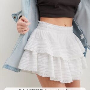 Aerie Mini Skirt in White! Love Shack Fancy dupe!